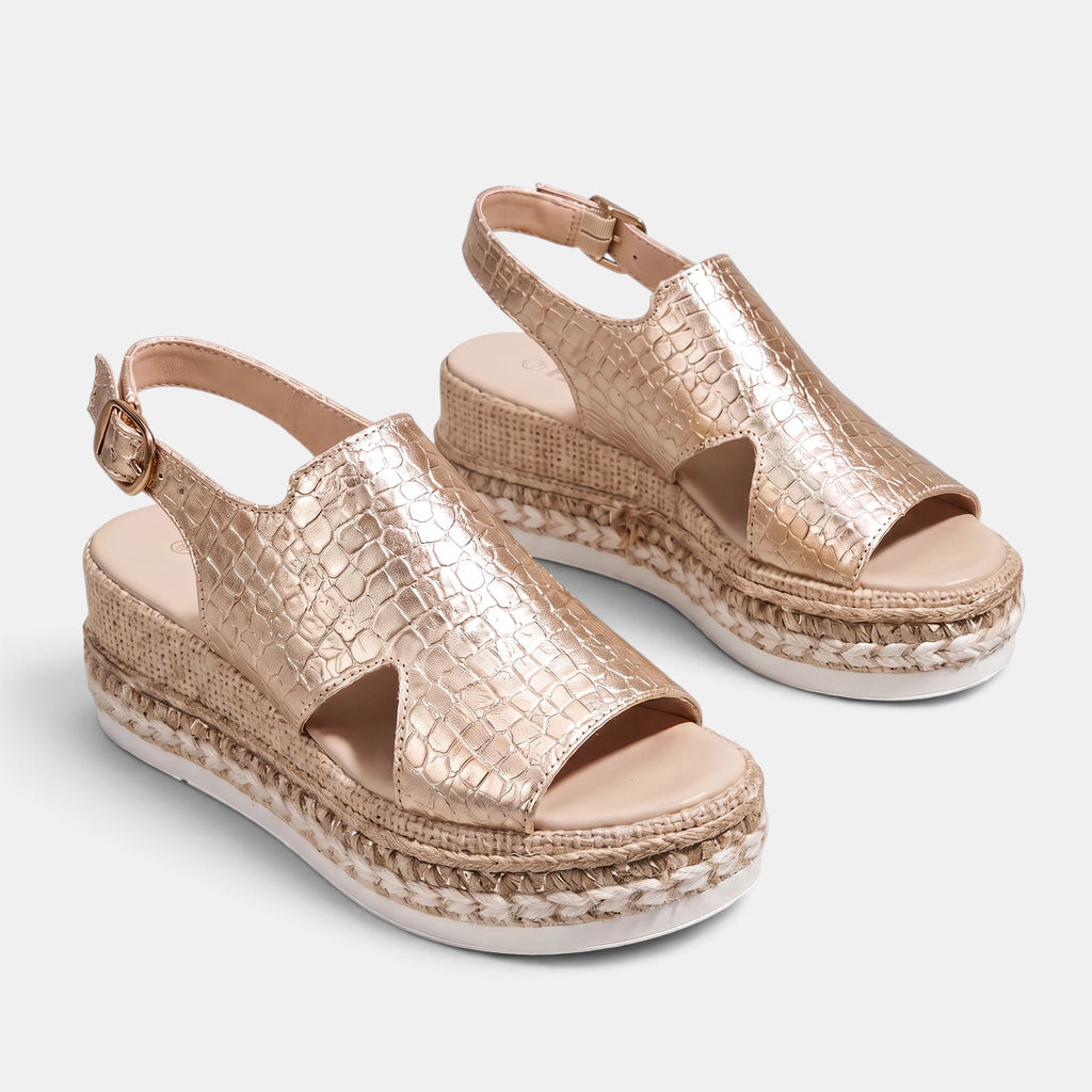 Women's Wedge Sandals with Open Toe and Ankle Strap