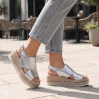 Women's Wedge Sandals with Open Toe and Ankle Strap