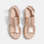 Women's Wedge Sandals with Open Toe and Ankle Strap