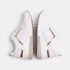 Women's Wedge Trainers with Lace Up and Perforated Design