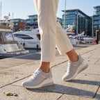Women's Wedge Trainers with Lace Up and Perforated Design