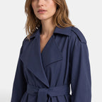 Women's Wrap Coat with Belted Waist and Long Sleeves